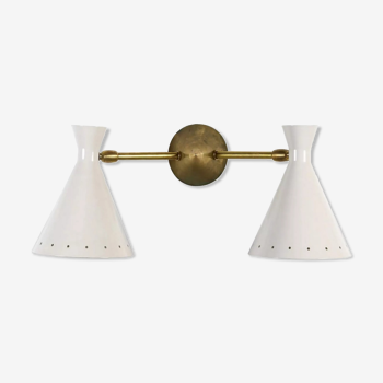 Wall lamp double white casserole