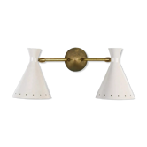 Wall lamp double white casserole