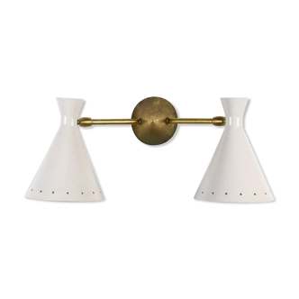 Wall lamp double white casserole