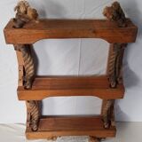 3-tier wood and rope boat shelf