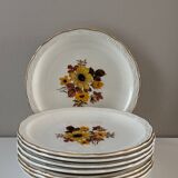 Antique Digoin earthenware dessert plates