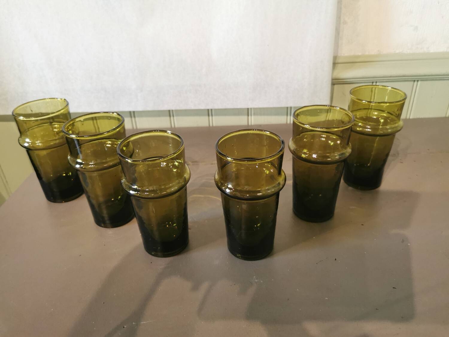 Large amber colored Beldi glasses