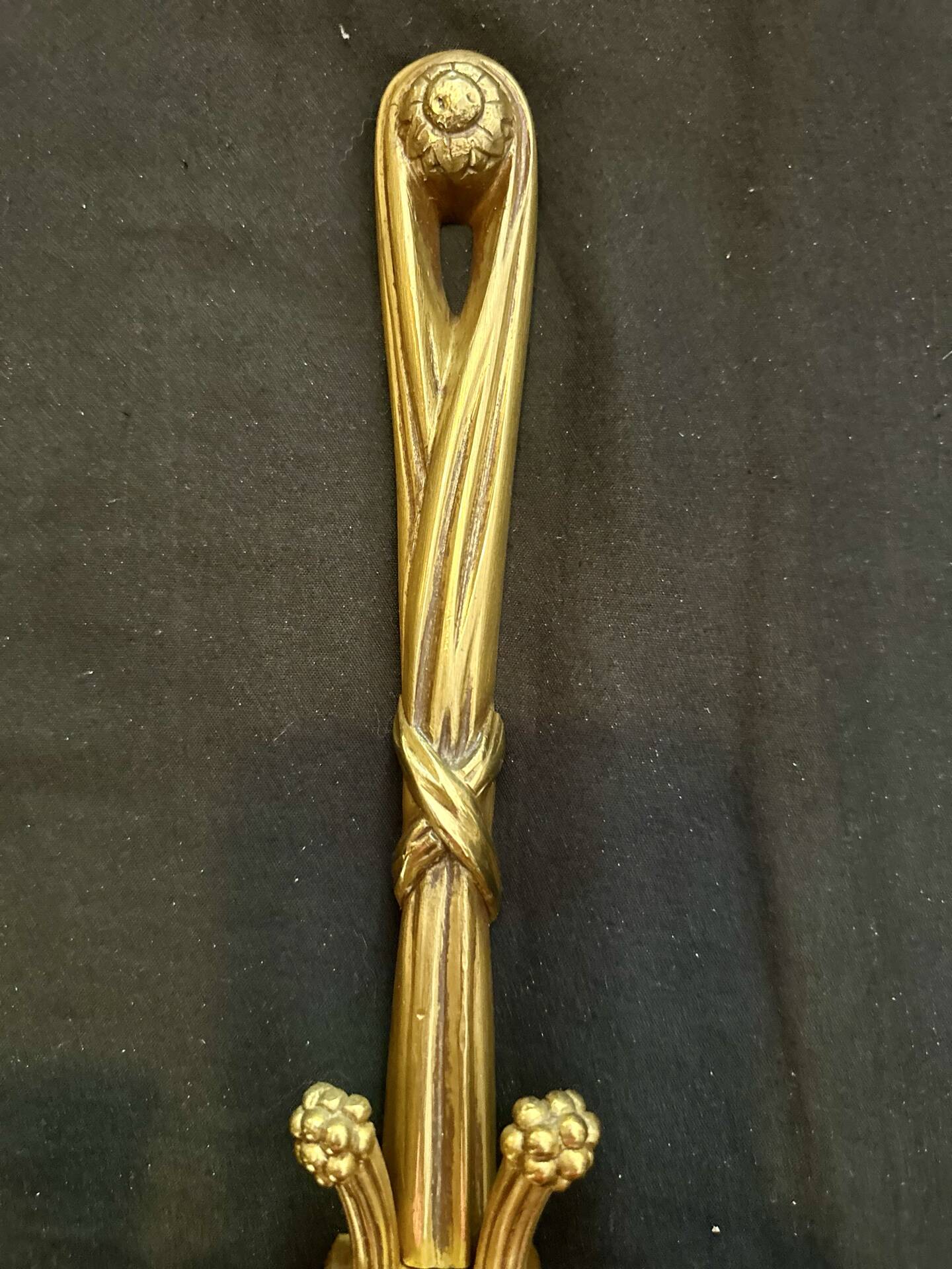 Pair of gilded bronze wall sconces in the Louis XVI style. 20th century.