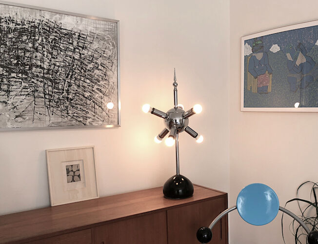 Lampe de table Spoutnik des années 50-60 américaine