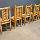 Boho chic chunky bamboo dining chairs - set of 5