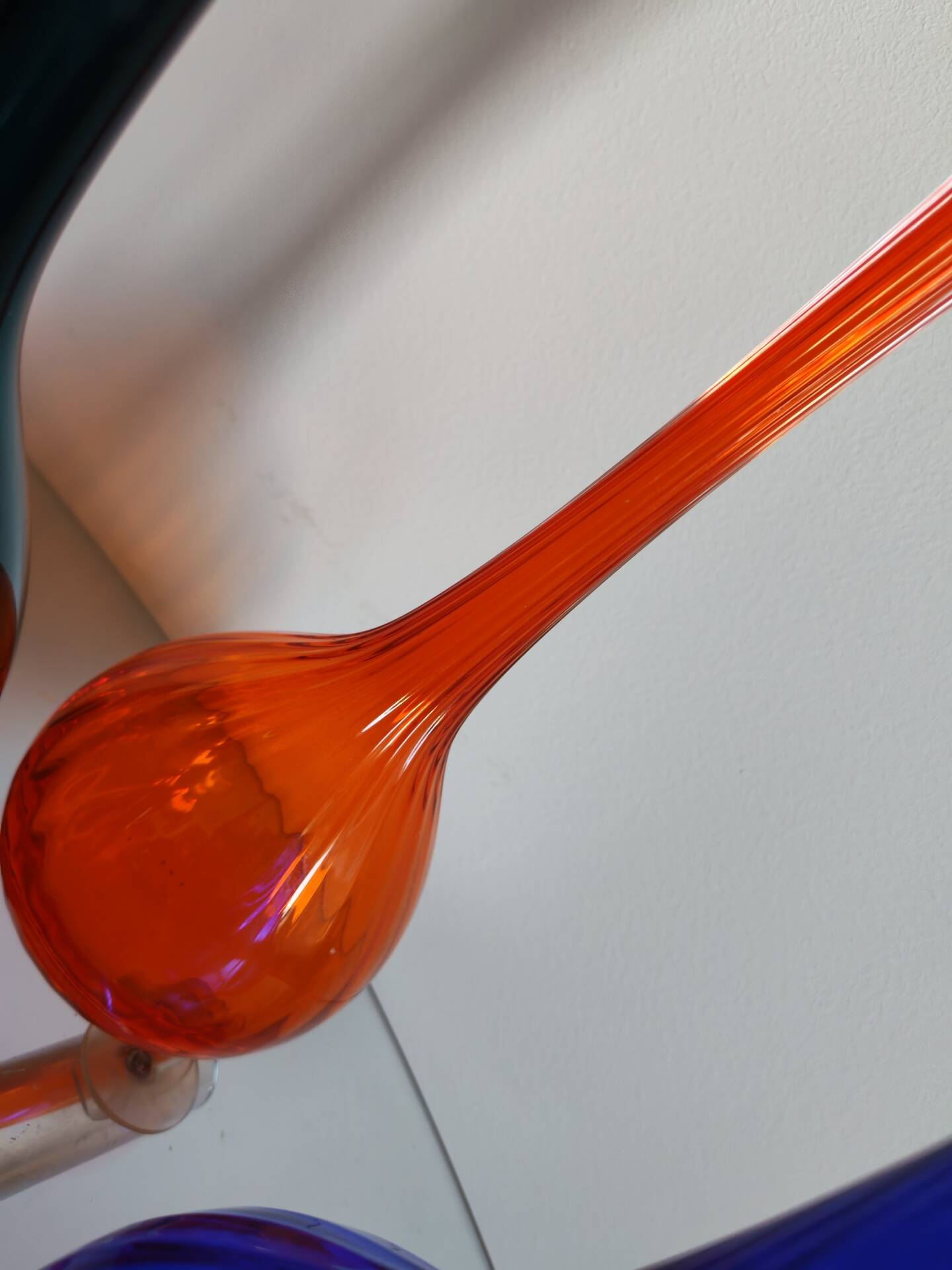 Set of 3 Scandinavian and Polish glass bottle vases from the 1970s.
