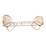 Vintage rattan basket bed