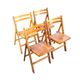 A set of 4 vintage folding wooden chairs, 1970s.