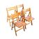 A set of 4 vintage folding wooden chairs, 1970s.