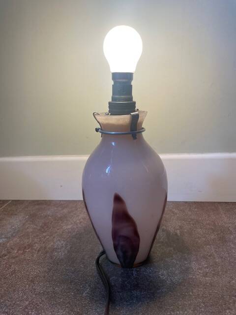 Vintage blown glass lamp base from the 1930s