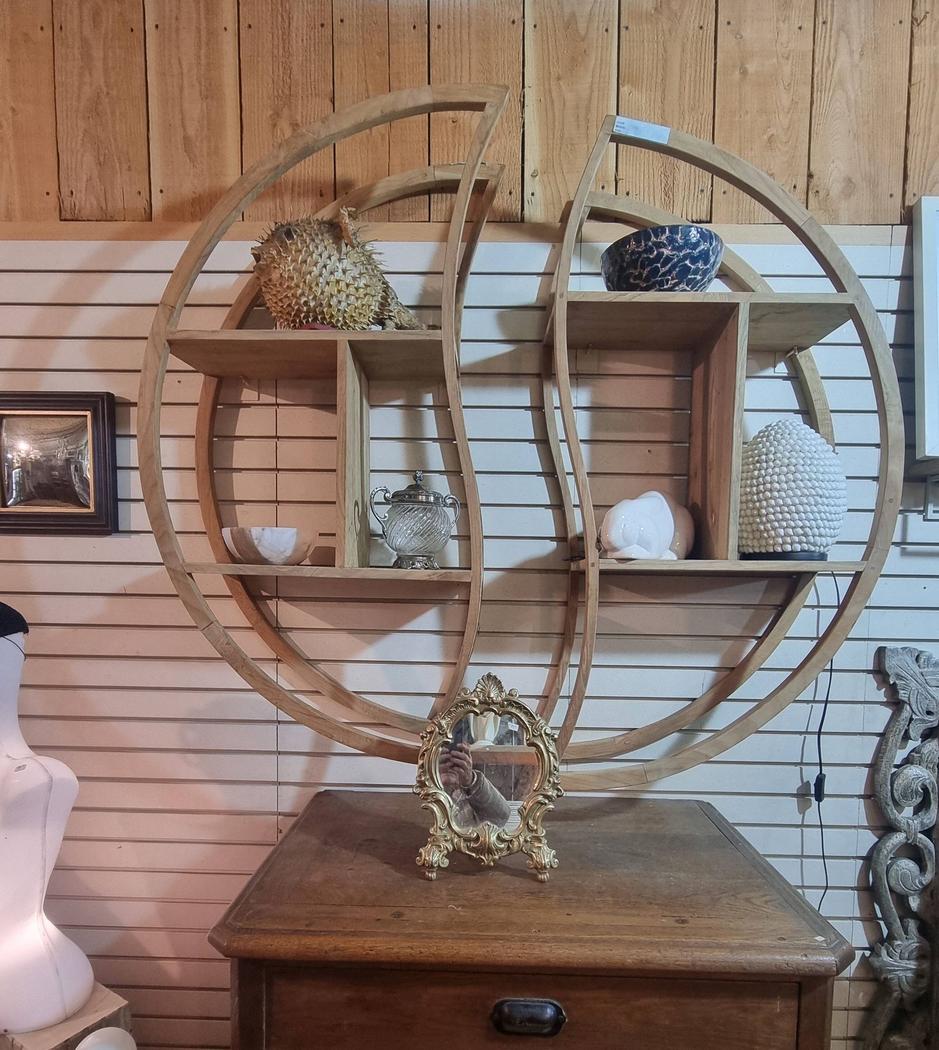 YIN YANG TEAK BOOKSHELF