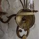 Pair of French Vintage Bronze Double Wall Lights Assorted Crystals 5331