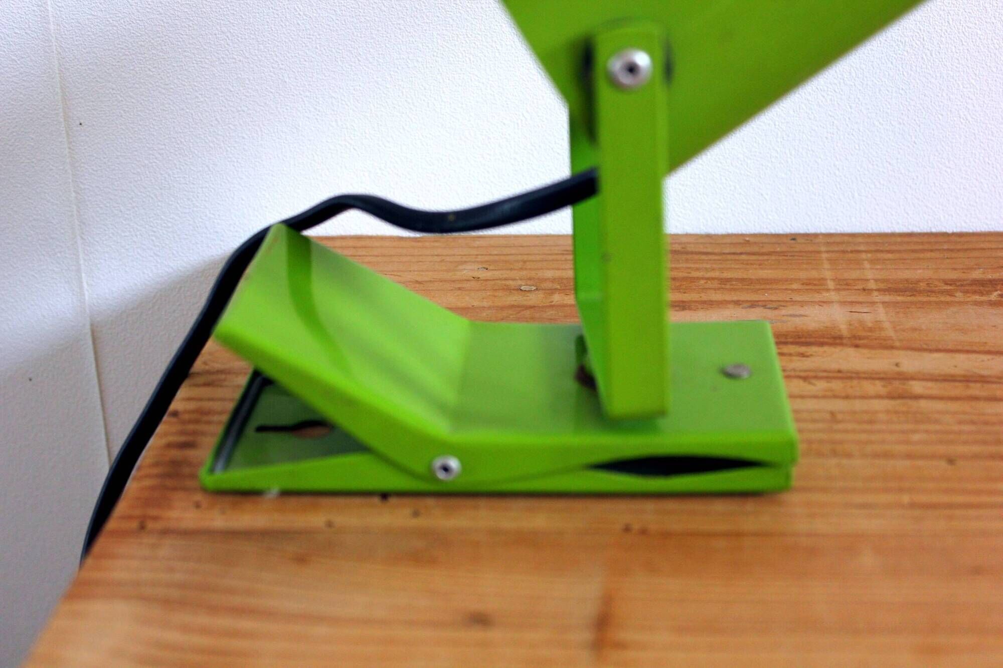 Green tube clip wall lamp office year 70 space age vintage