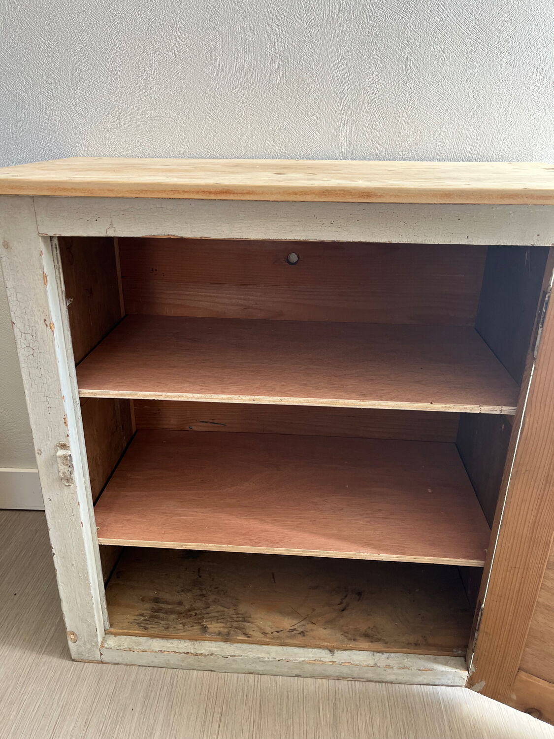 Old jam cabinet / small patinated wooden sideboard