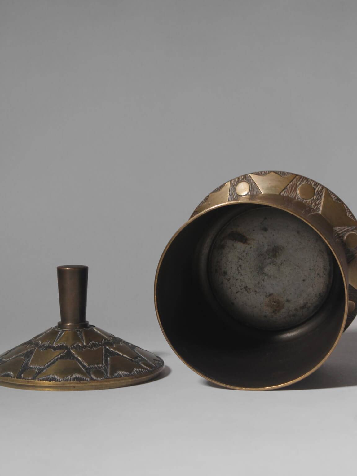 Danish Art Deco Bronze Lidded Jar From Nordisk Malm, 1930s