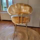 Chaise Pelfran en fausse fourrure