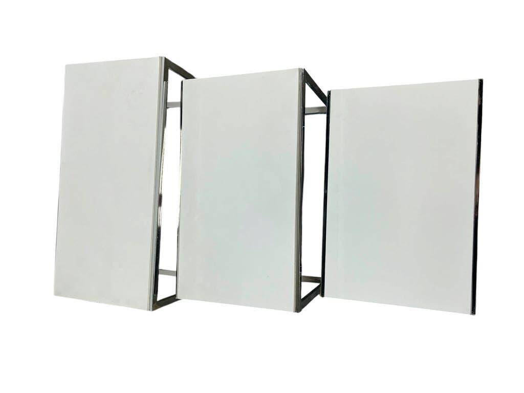 Ensemble de 3 tables gigognes vintage / tables d'appoint en chrome/marbre