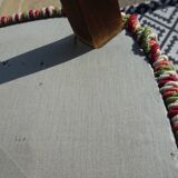 2 antique toad armchairs in red velvet