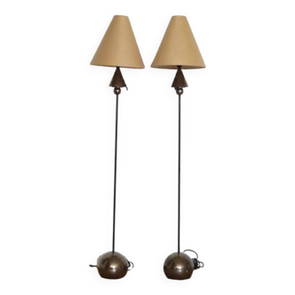 Paire de lampadaires design  1970