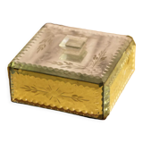 Beveled glass box, engraved.
