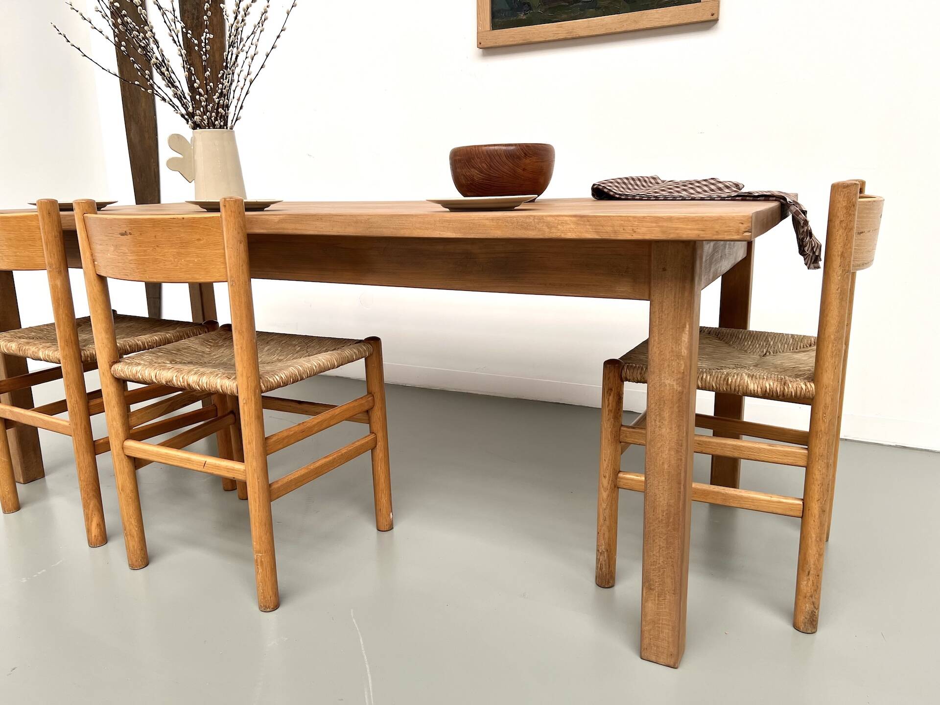 Solid beech farmhouse table