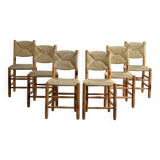 Set of 6 Bauche model chairs by Charlotte Perriand, circa 1960.