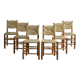 Set of 6 Bauche model chairs by Charlotte Perriand, circa 1960.
