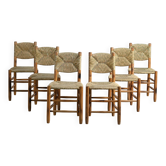Suite de 6 chaises modèle Bauche par Charlotte Perriand, circa 1960