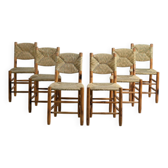 Set of 6 Bauche model chairs by Charlotte Perriand, circa 1960.