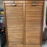 Sliding curtain file cabinet