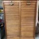 Sliding curtain file cabinet