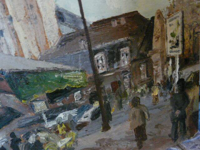 oil on canvas Paris Saint Germain des Prés the 2 Magots