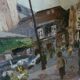 oil on canvas Paris Saint Germain des Prés the 2 Magots