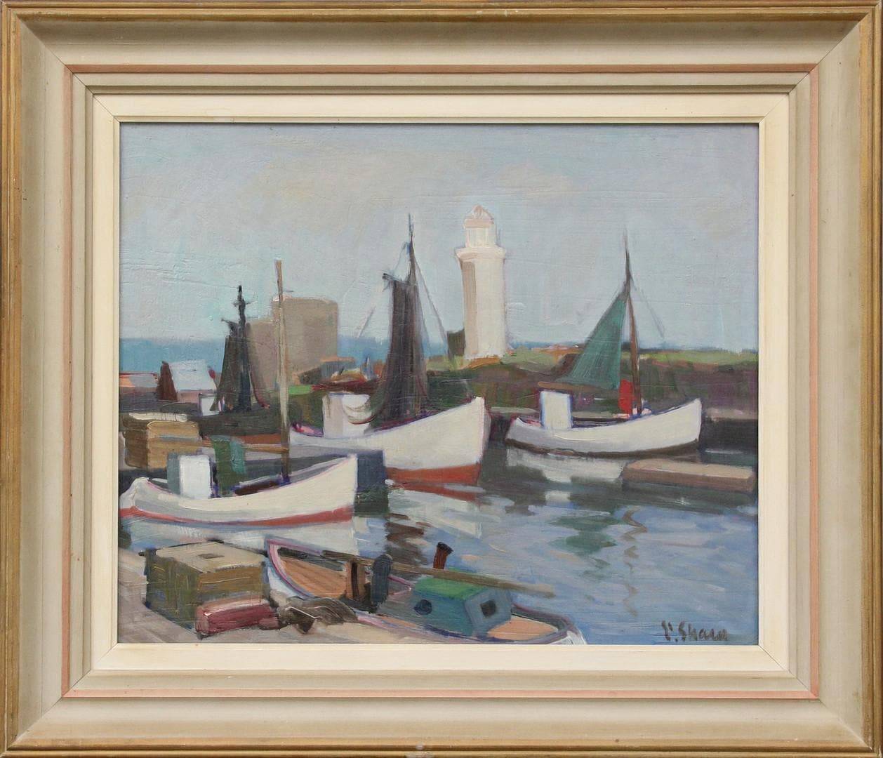Huile su panneau suédois – « Bateaux » par Eskil Skans