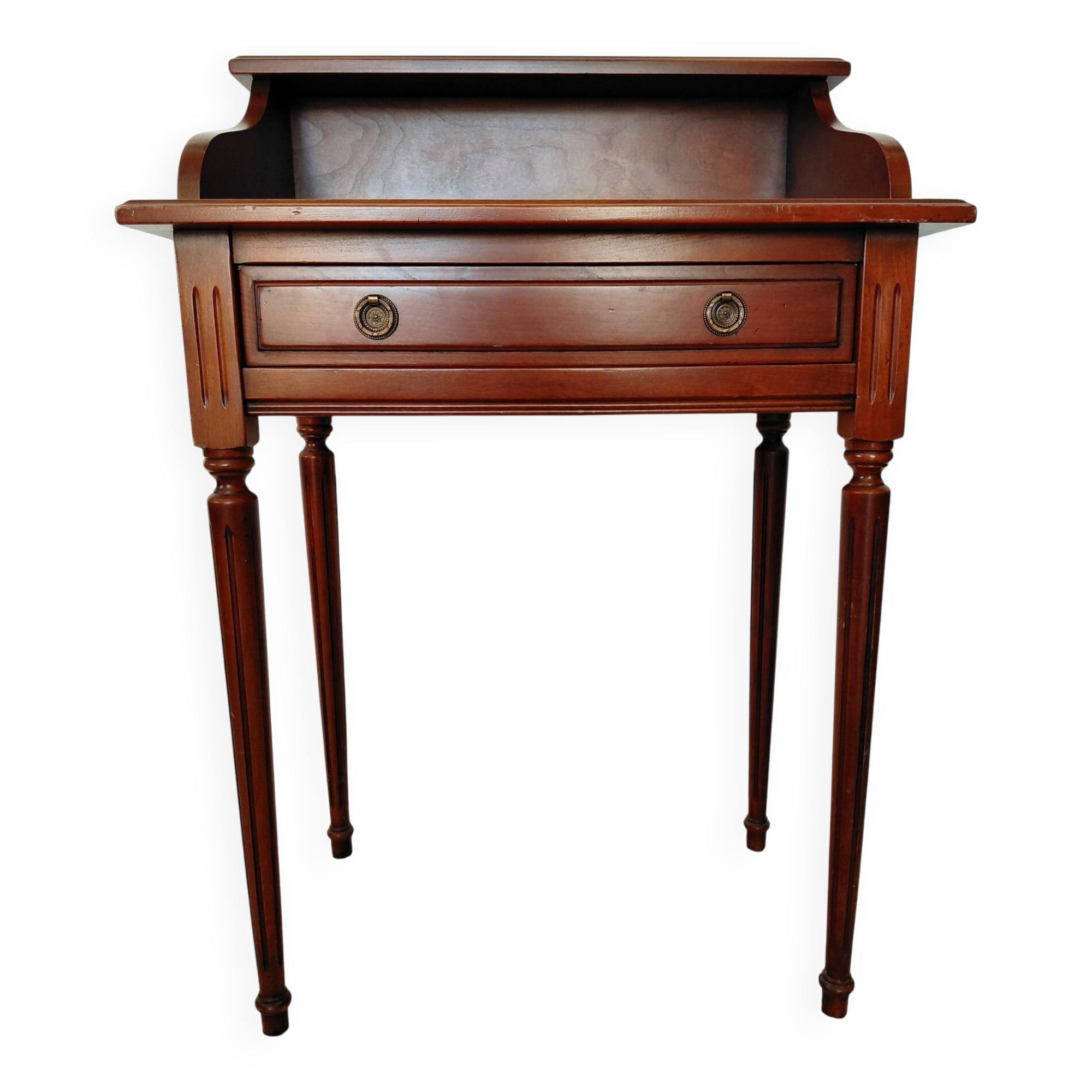 Bureau Bonheur du Jour in Louis XVI style - Cherry wood and Brass - NF P label.