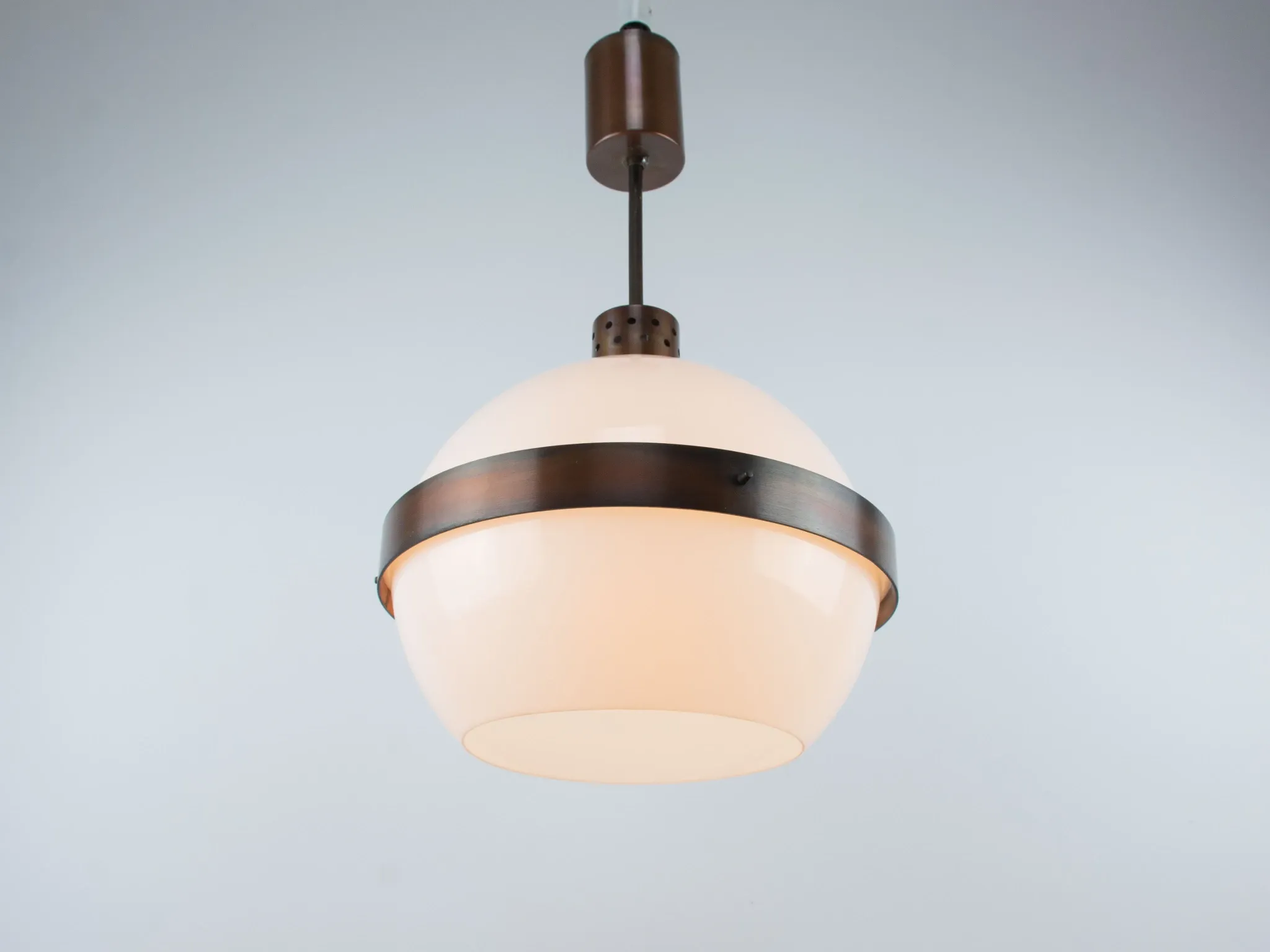 UFO Pendant Light – Vintage Space Age Acrylic Hanging Lamp, Copper/Bronze B