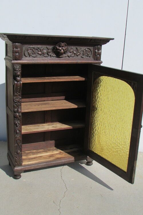 Gothic shelf showcase , solid oak