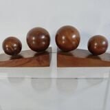 Pair of art deco walnut bookends, 1930s-40s