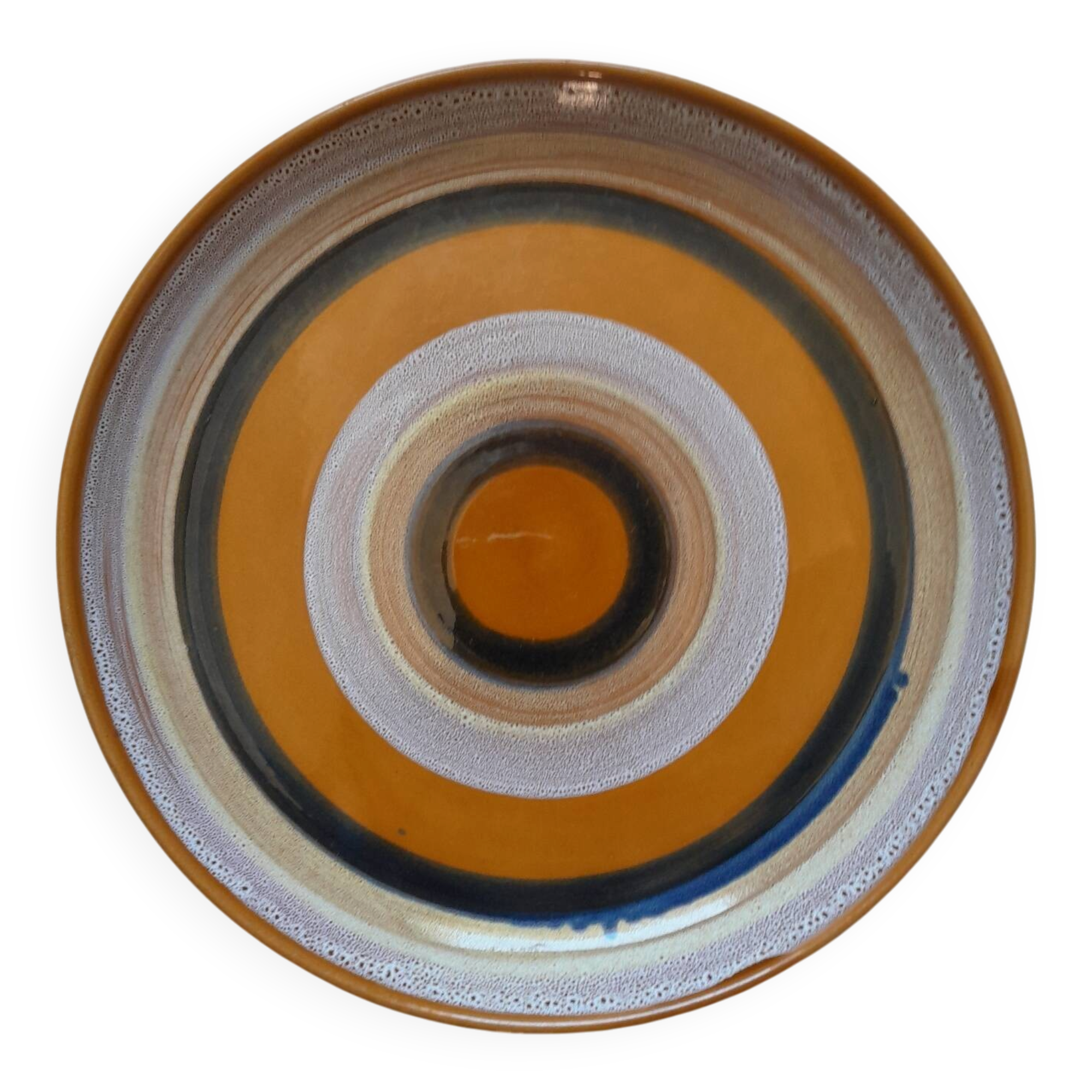 Grand plat rond Sarreguemines modèle "Hawaï" - 28 cm - État impeccable