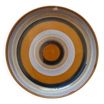 Grand plat rond Sarreguemines modèle "Hawaï" - 28 cm - État impeccable
