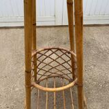 Porte manteau en rotin vintage 1970
