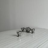 6 vintage stainless steel egg cups