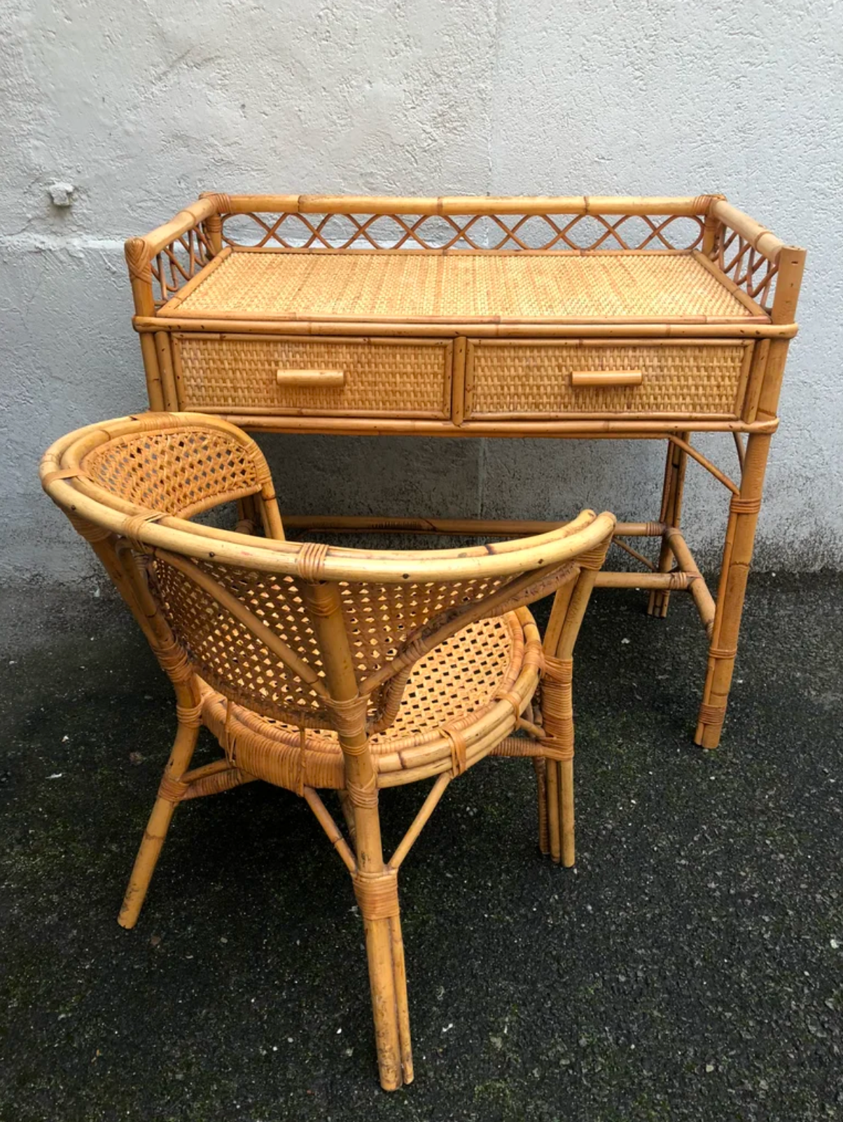 Rattan desk