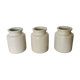 3 white jars, stained in glazed earth