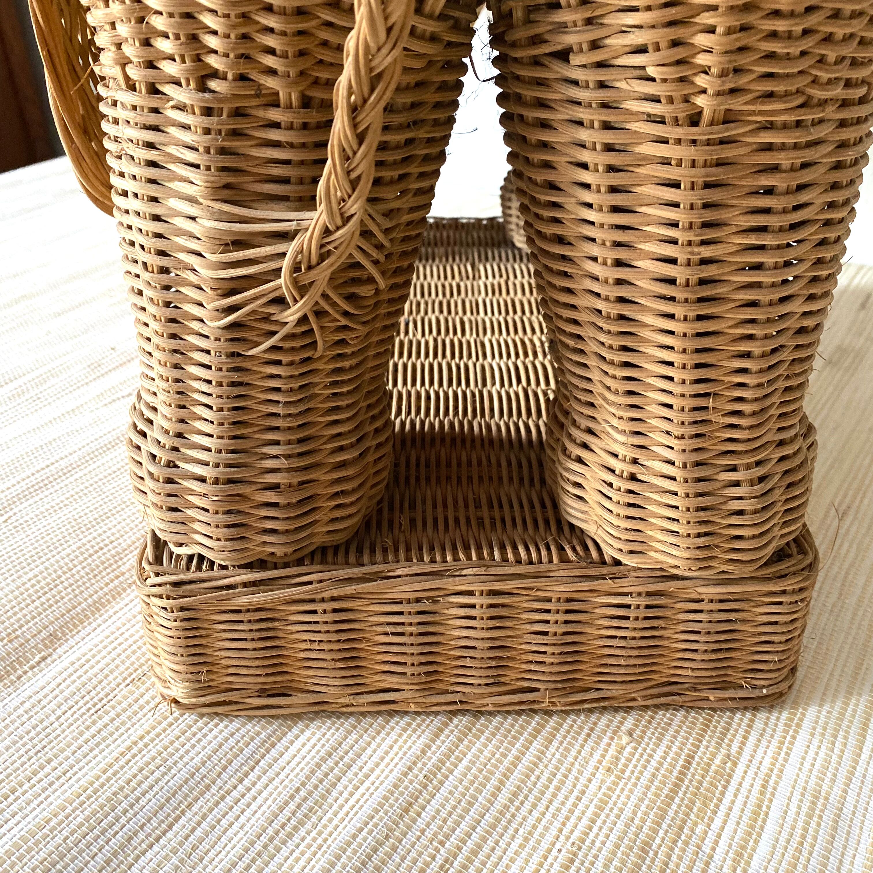 Vintage elephant rattan table