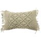 Beige braided macramé cushion 30x50 cm