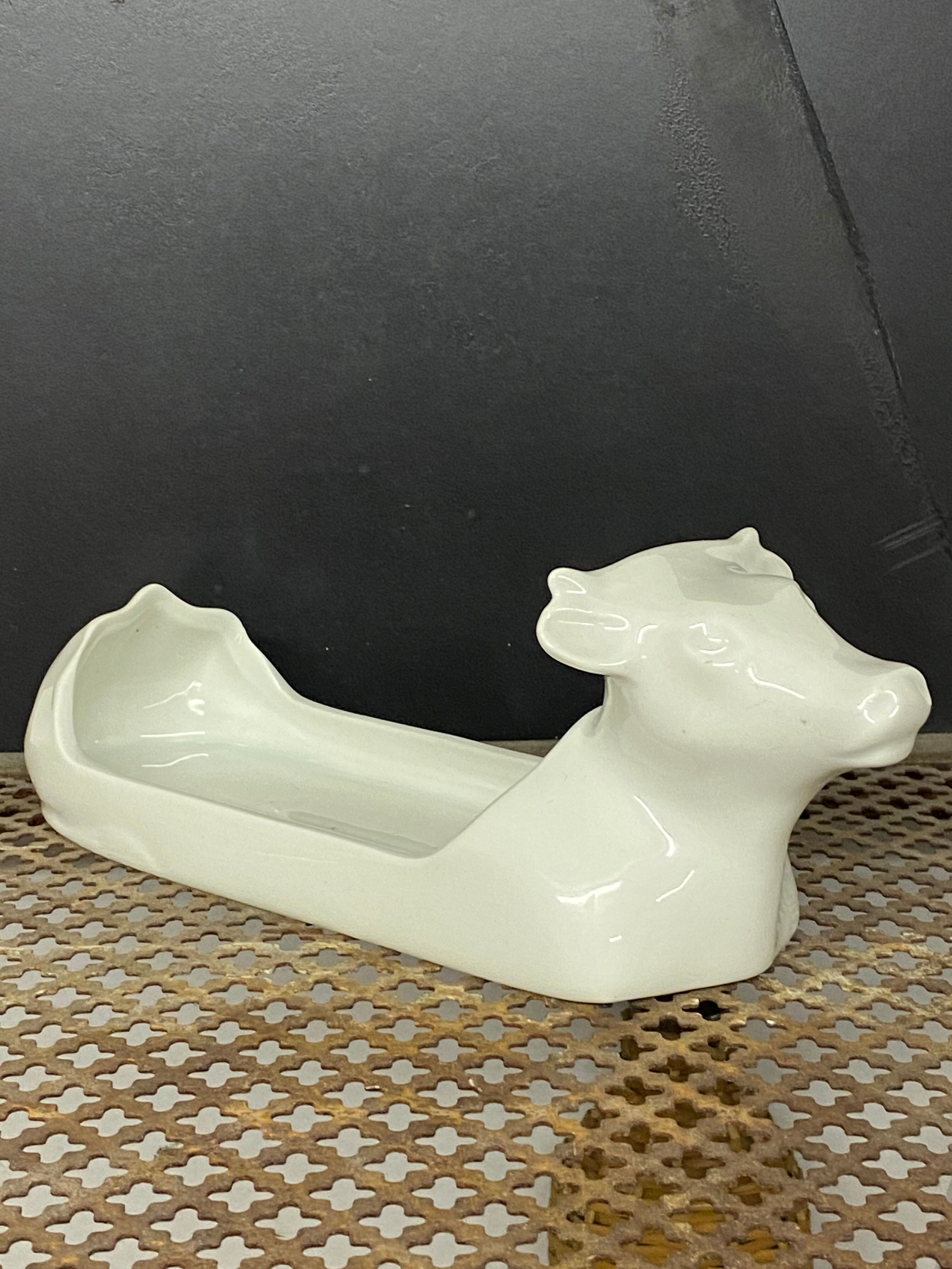 White ceramic butter dish