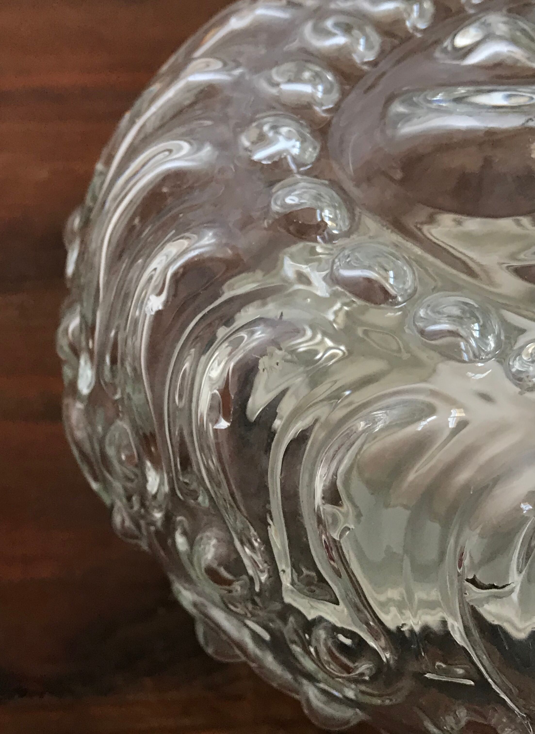 Ceiling light in cast glass circa 1950