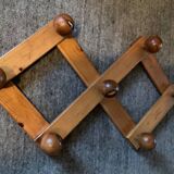 Scandinavian coat rack in solid pine