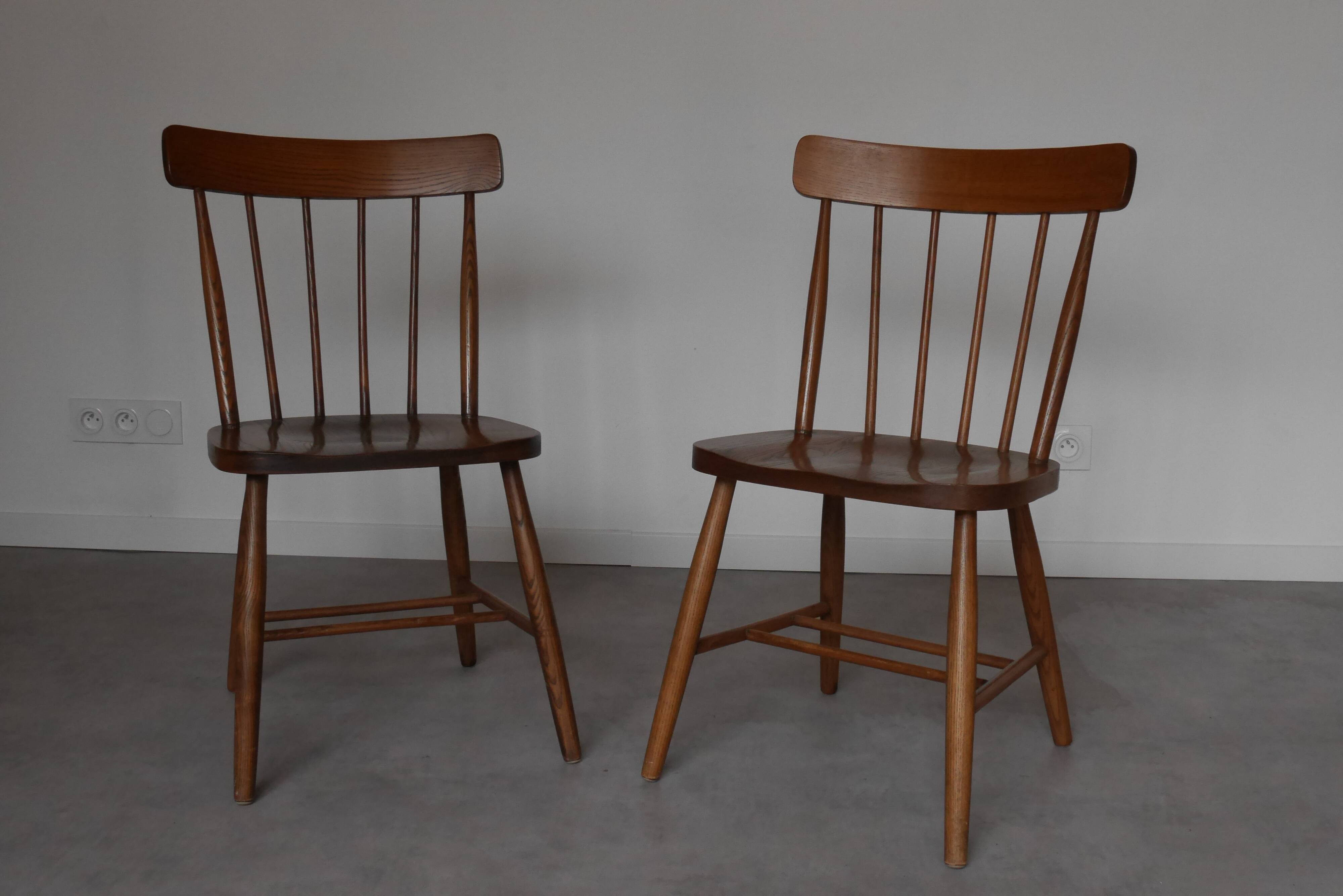 2 american walnut chairs